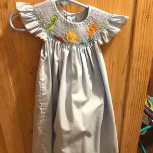 EUC Smocked Fishes Dress by Mom & Me